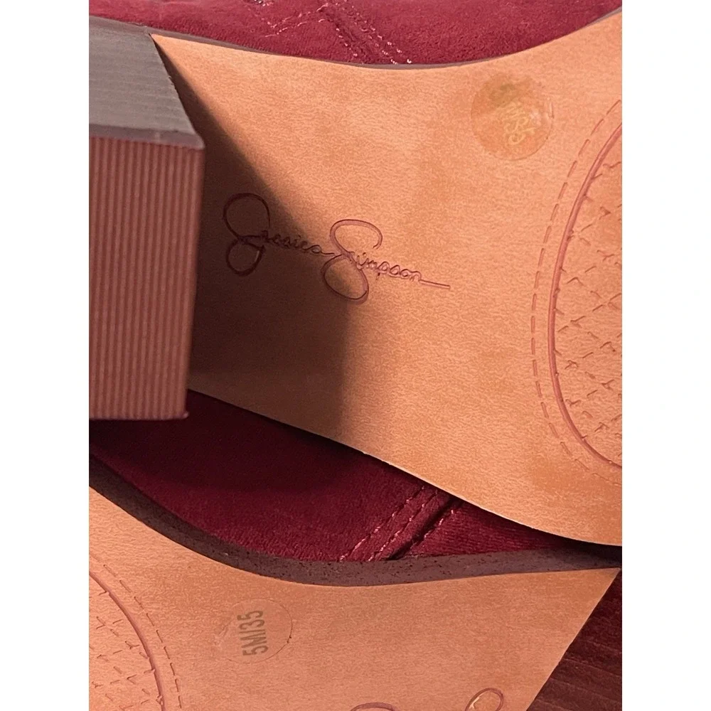 Jessica Simpson Ravyn Women's Over-The-Knee Zipper Boots Burgundy Size 5‎
